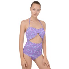 Heart Drops Scallop Top Cut Out Swimsuit