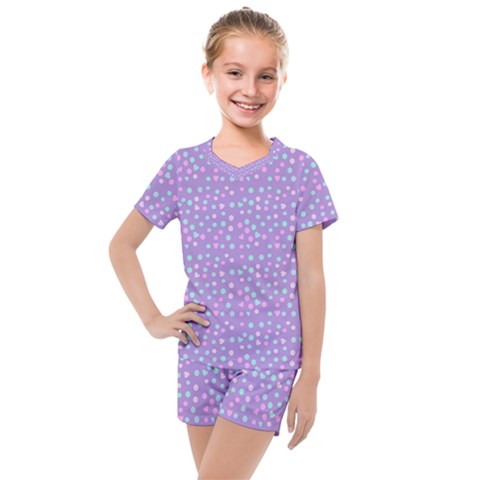 Heart Drops Kids  Mesh Tee And Shorts Set by snowwhitegirl