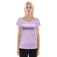 Silly Stripes Lilac Cap Sleeve Tops by snowwhitegirl