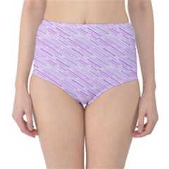 Silly Stripes Lilac Classic High-waist Bikini Bottoms by snowwhitegirl