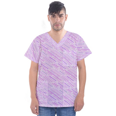 Silly Stripes Lilac Men s V-neck Scrub Top by snowwhitegirl