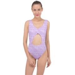 Silly Stripes Lilac Center Cut Out Swimsuit by snowwhitegirl