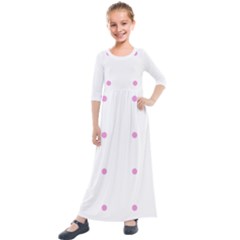 Pink Dots Kids  Quarter Sleeve Maxi Dress by snowwhitegirl