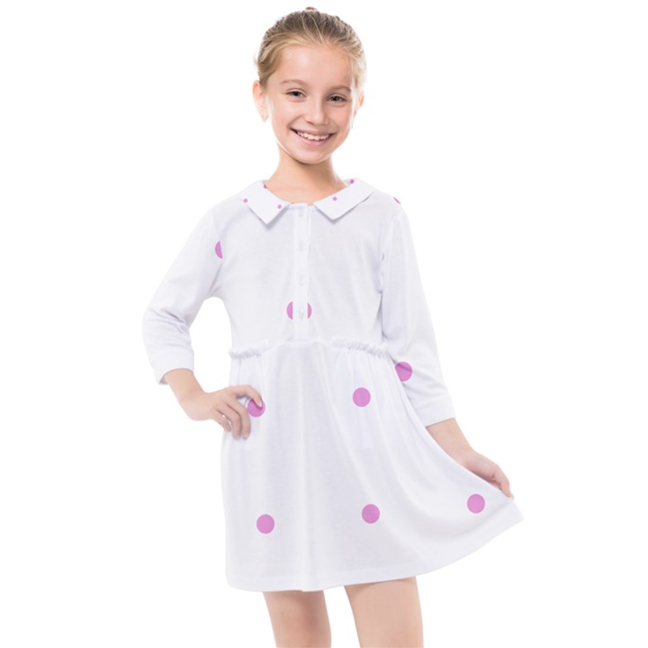 Pink Dots Kids  Quarter Sleeve Shirt Dress