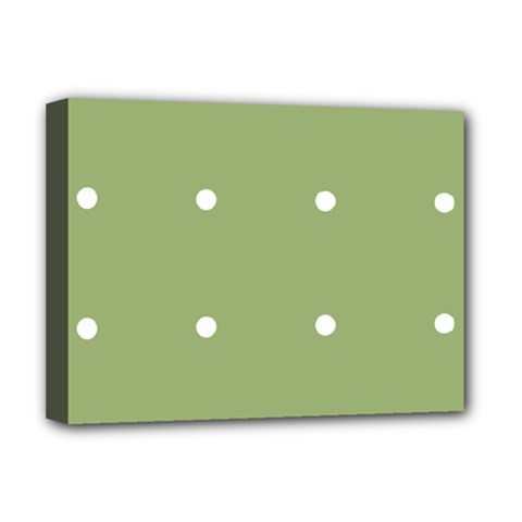 Olive Dots Deluxe Canvas 16  X 12   by snowwhitegirl