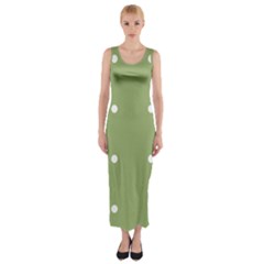 Olive Dots Fitted Maxi Dress by snowwhitegirl