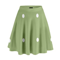 Olive Dots High Waist Skirt by snowwhitegirl