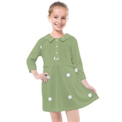 Olive Dots Kids  Quarter Sleeve Shirt Dress by snowwhitegirl