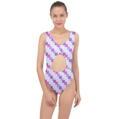 Geometric Squares Center Cut Out Swimsuit