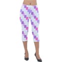 Geometric Squares Lightweight Velour Capri Leggings  View1