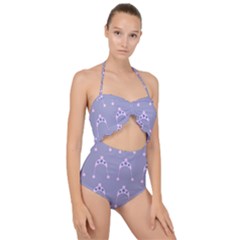 Pink Hat Scallop Top Cut Out Swimsuit