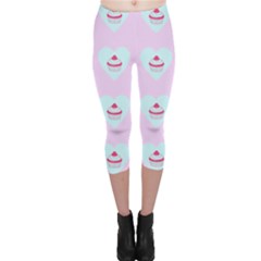 Pink Cupcake Capri Leggings  by snowwhitegirl