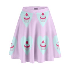 Pink Cupcake High Waist Skirt by snowwhitegirl