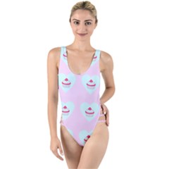 Pink Cupcake High Leg Strappy Swimsuit