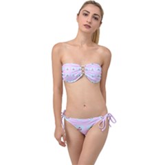 Pink Cupcake Twist Bandeau Bikini Set