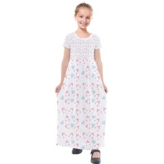 Pink Hats Kids  Short Sleeve Maxi Dress