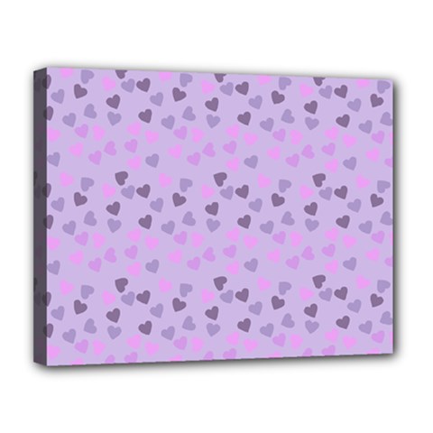 Heart Drops Violet Canvas 14  X 11  by snowwhitegirl