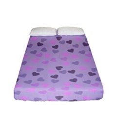 Heart Drops Violet Fitted Sheet (full/ Double Size) by snowwhitegirl