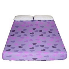 Heart Drops Violet Fitted Sheet (king Size) by snowwhitegirl