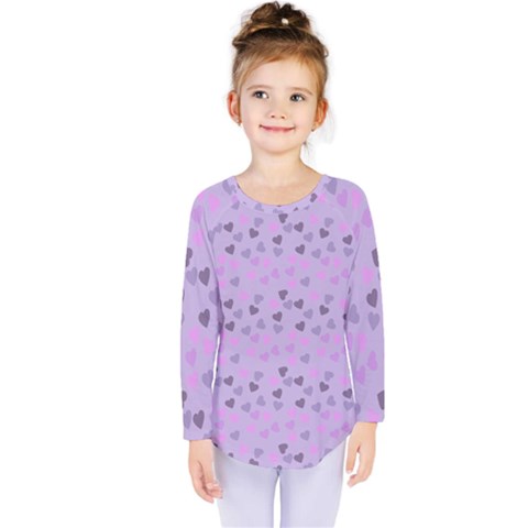 Heart Drops Violet Kids  Long Sleeve Tee by snowwhitegirl