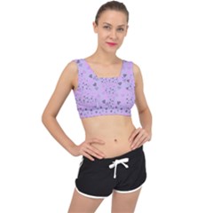 Heart Drops Violet V-back Sports Bra