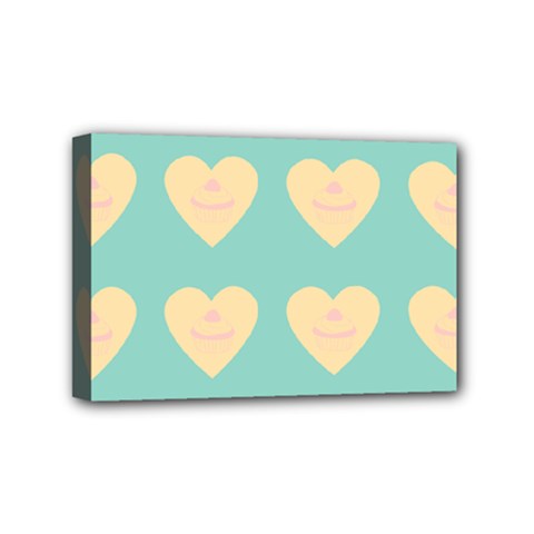 Teal Cupcakes Mini Canvas 6  X 4  by snowwhitegirl