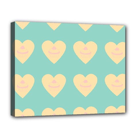 Teal Cupcakes Canvas 14  X 11  by snowwhitegirl