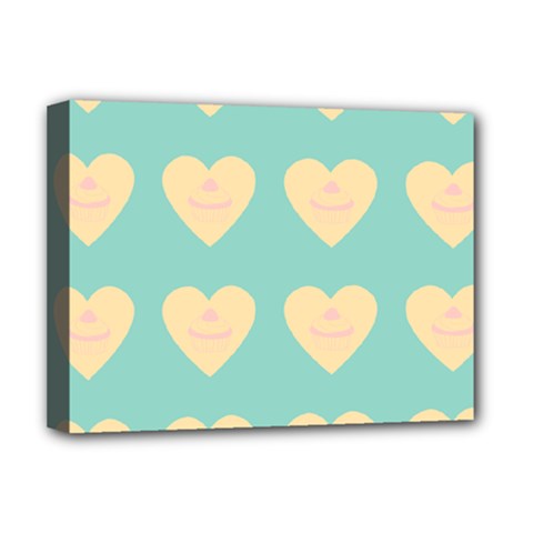 Teal Cupcakes Deluxe Canvas 16  X 12   by snowwhitegirl