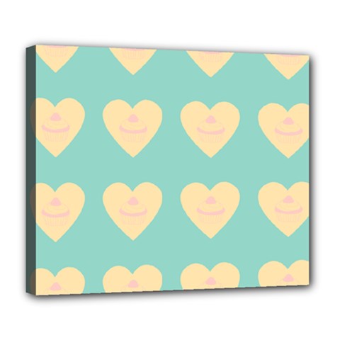 Teal Cupcakes Deluxe Canvas 24  X 20   by snowwhitegirl