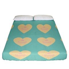 Teal Cupcakes Fitted Sheet (california King Size) by snowwhitegirl