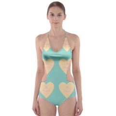 Teal Cupcakes Cut-out One Piece Swimsuit by snowwhitegirl