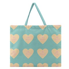 Teal Cupcakes Zipper Large Tote Bag by snowwhitegirl