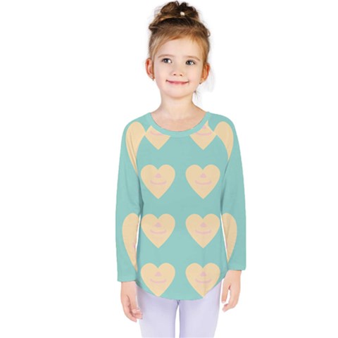 Teal Cupcakes Kids  Long Sleeve Tee by snowwhitegirl