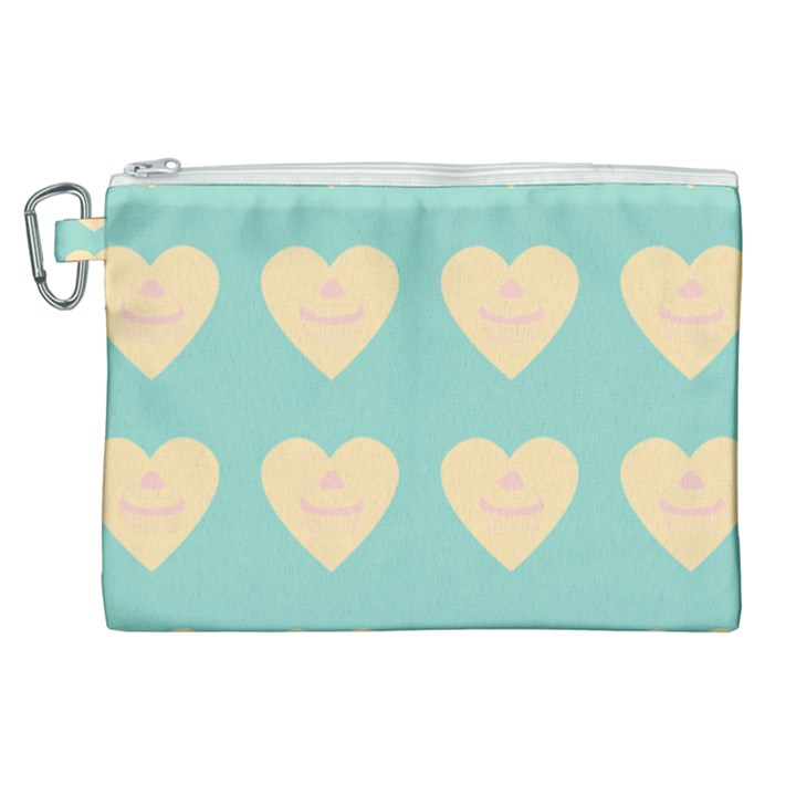 Teal Cupcakes Canvas Cosmetic Bag (XL)