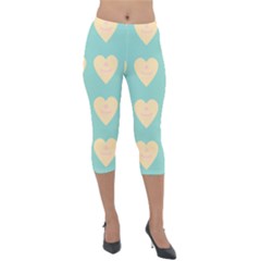 Teal Cupcakes Lightweight Velour Capri Leggings  by snowwhitegirl