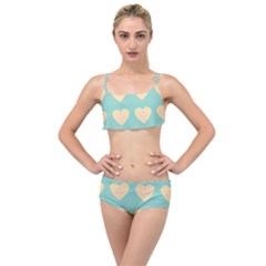 Teal Cupcakes Layered Top Bikini Set