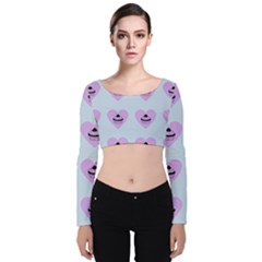 Blue Cupcake Velvet Crop Top