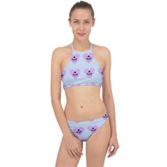 Blue Cupcake Racer Front Bikini Set