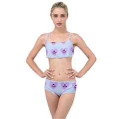 Blue Cupcake Layered Top Bikini Set