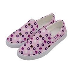 Pink Donuts Women s Canvas Slip Ons by snowwhitegirl