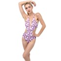 Pink Donuts Plunging Cut Out Swimsuit View1