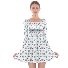 White Milk Hearts Long Sleeve Skater Dress by snowwhitegirl