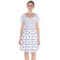 White Milk Hearts Short Sleeve Bardot Dress View1