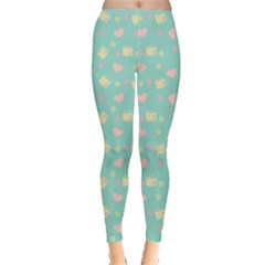 Teal Milk Hearts Leggings 