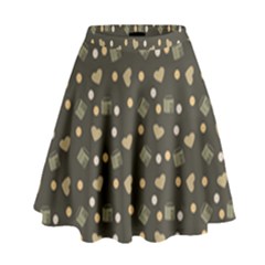 Charcoal Grey  Milk Hearts High Waist Skirt by snowwhitegirl