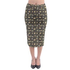 Charcoal Grey  Milk Hearts Midi Pencil Skirt by snowwhitegirl