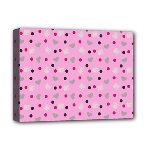 Pink Milk Hearts Deluxe Canvas 16  X 12   by snowwhitegirl