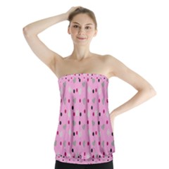 Pink Milk Hearts Strapless Top by snowwhitegirl