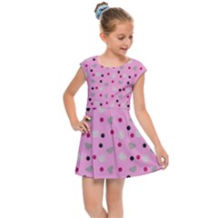 Pink Milk Hearts Kids Cap Sleeve Dress