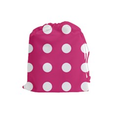 Pink Dot Drawstring Pouches (large)  by snowwhitegirl